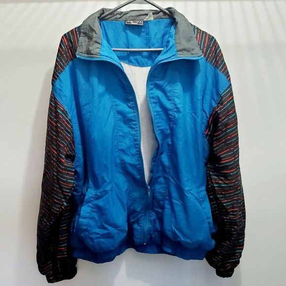 Vintage 90s retro windbreaker funky color block‎ size XL track running jacket - Picture 4 of 7